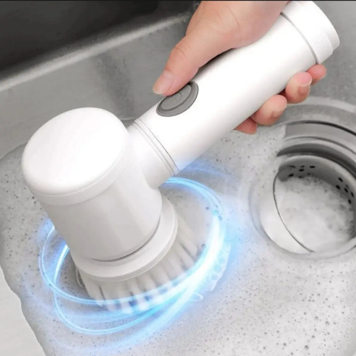 Multifunctional Electric Cleaning Brush USB 5-in-1 Handheld Bathtub Brush Cleaner Sink Bathroom Kitchen Cleaning Tool
