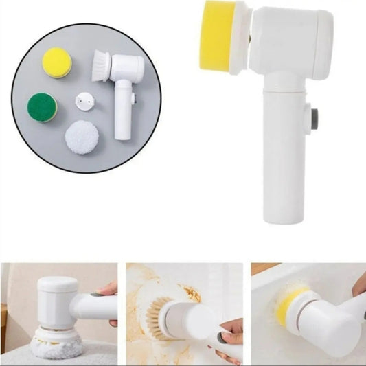 Multifunctional Electric Cleaning Brush USB 5-in-1 Handheld Bathtub Brush Cleaner Sink Bathroom Kitchen Cleaning Tool