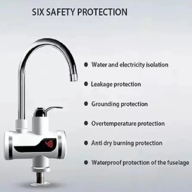 Premium Electric Instant Heating  Faucet  | Digital Temperature Display  | Kitchen & Bathroom Hot Water Tap: